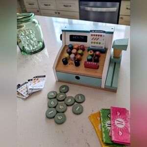 TENDER LEAF Wooden Toy Cash Register with Accessories